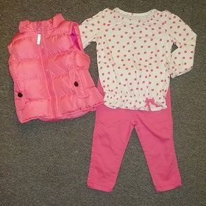 Baby girls Cherokee brand three piece outfit